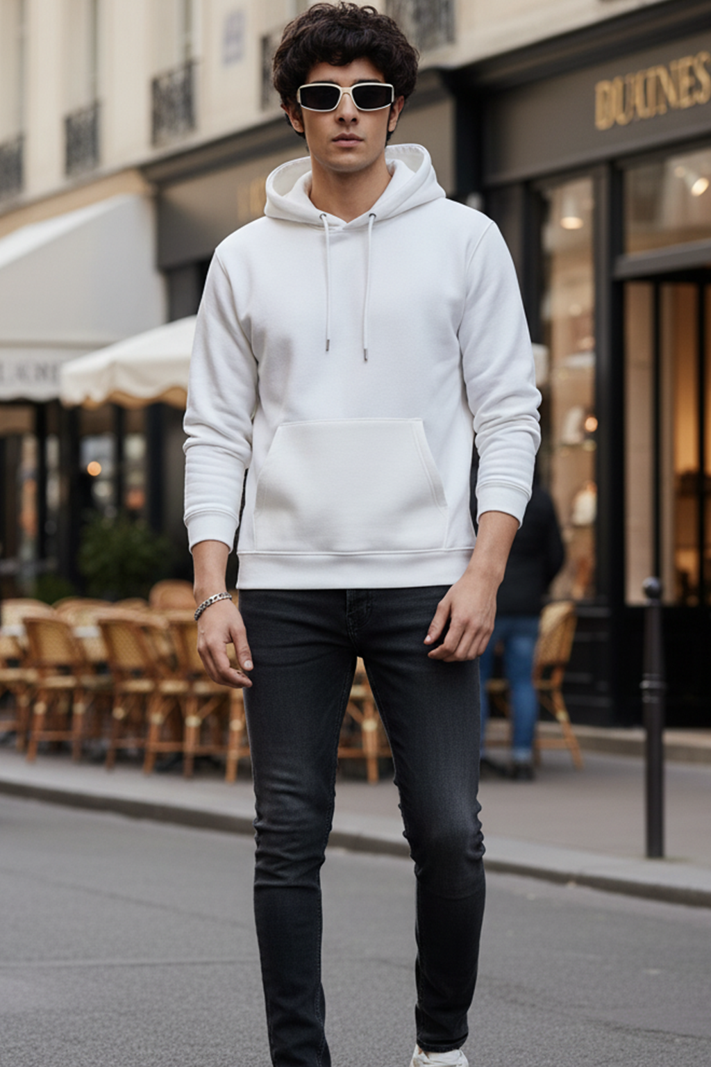 Felpa con Cappuccio | Alessandro – Bianco