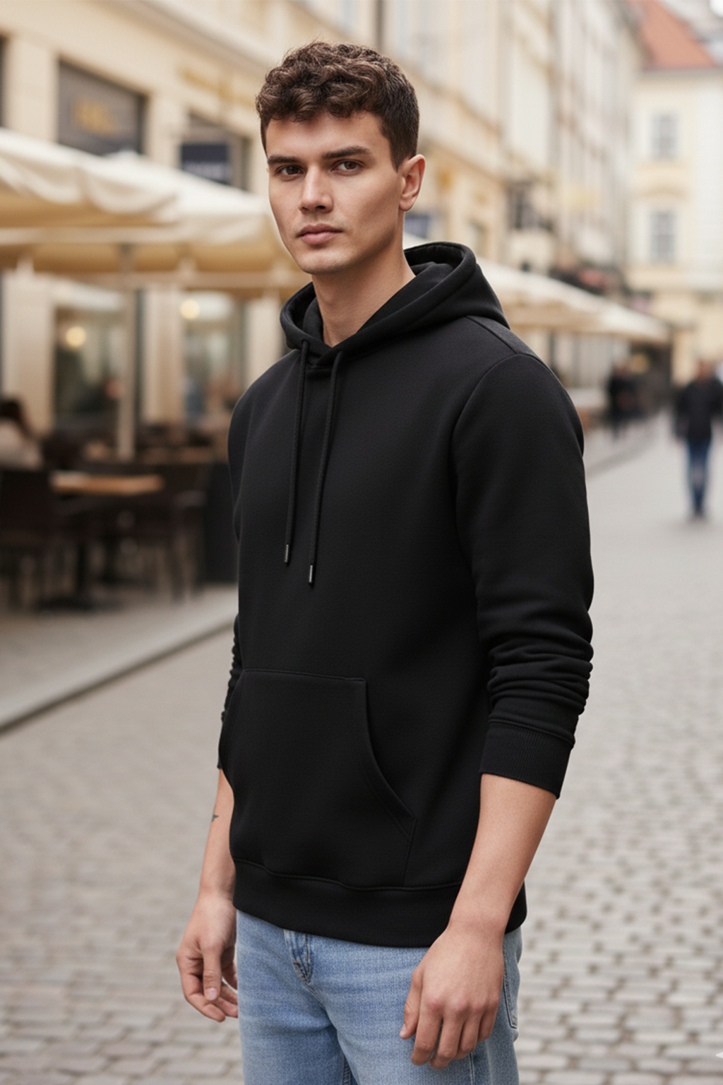 Felpa con Cappuccio | Enzo – Nero