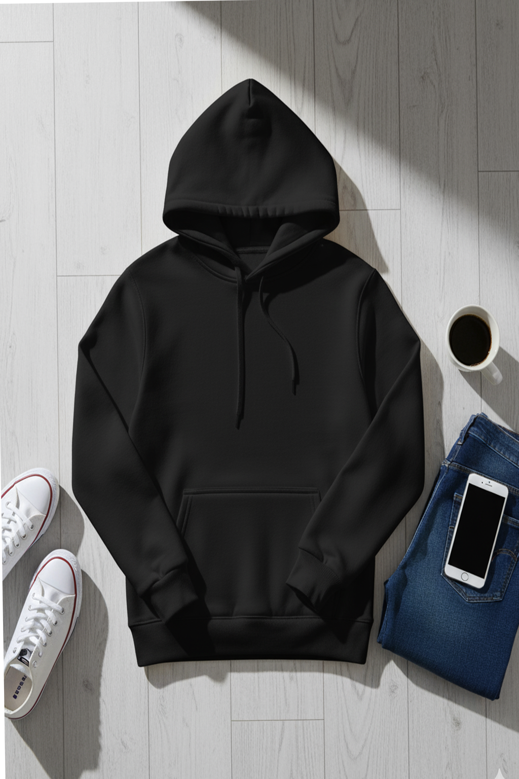 Felpa con Cappuccio | Enzo – Nero