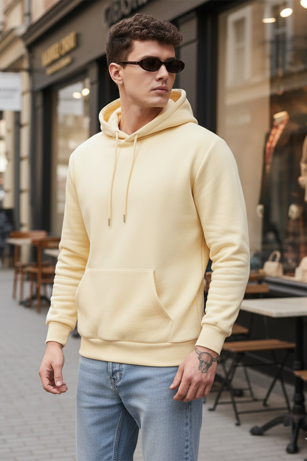 Felpa con Cappuccio | Riccardo – Bianco Guscio d’Uovo