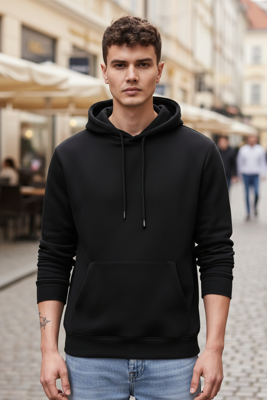 Felpa con Cappuccio | Enzo – Nero