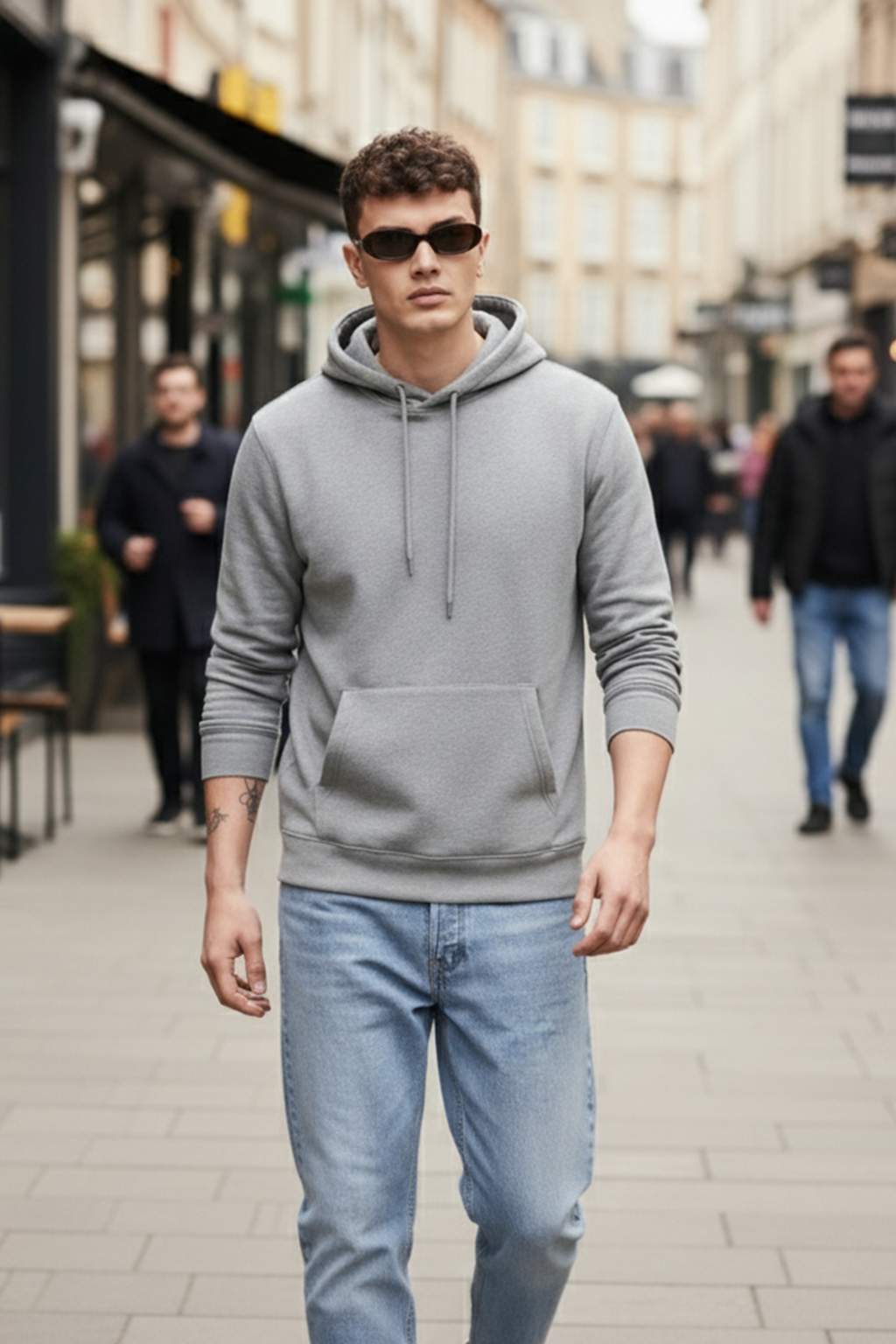 Felpa con Cappuccio | Lorenzo – Grigio