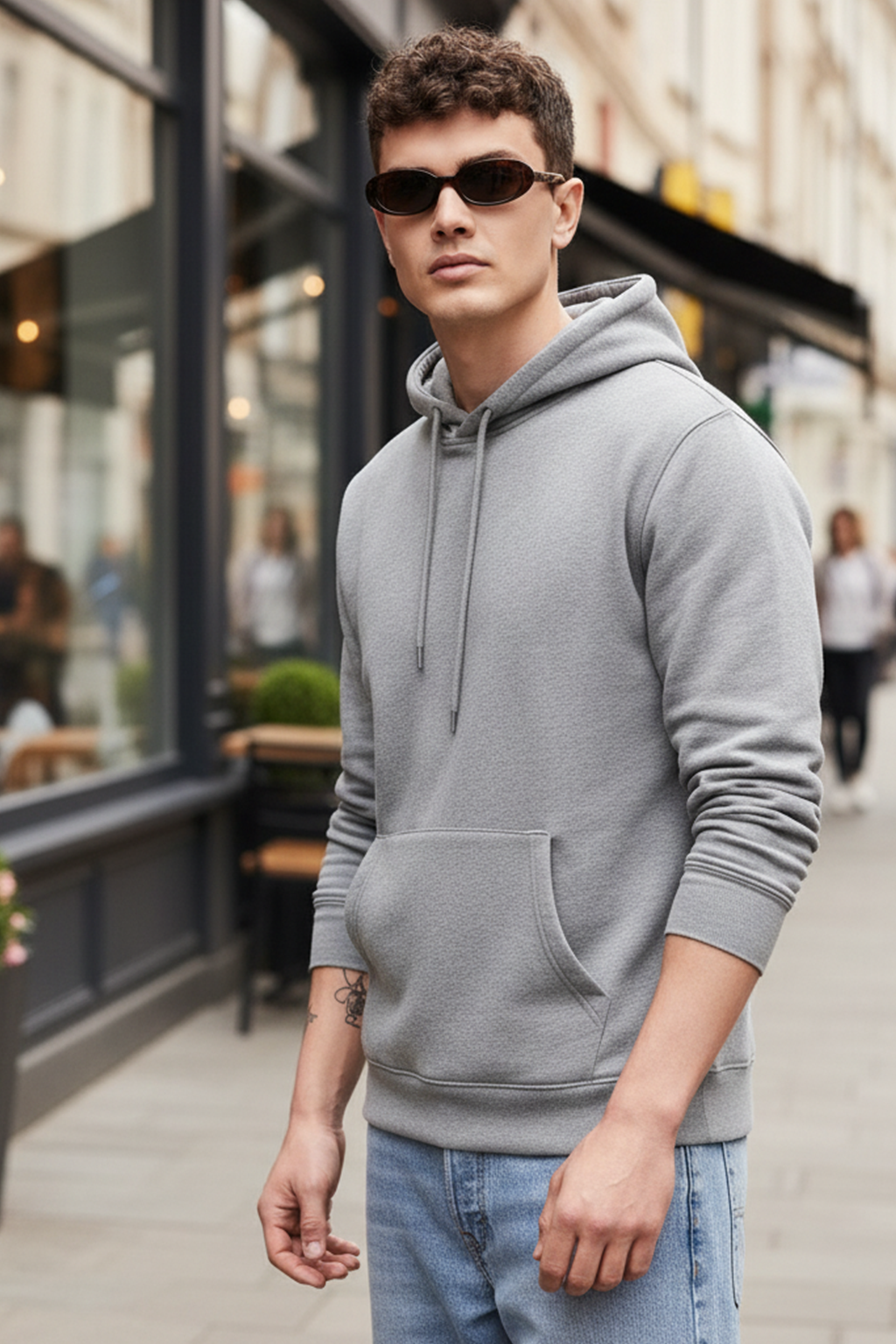Felpa con Cappuccio | Lorenzo – Grigio